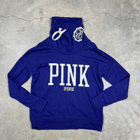 Victoria's Secret Sweaters - PINK Victorias Secret Fleece Pullover Sweatshirt Turtleneck Purple Womens Small